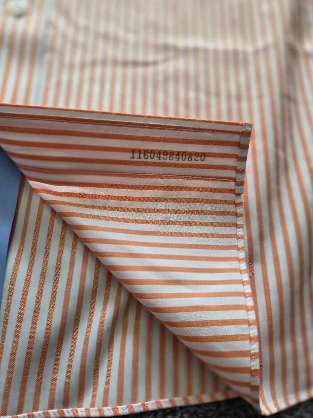 Paul Fredrick Comfort Stretch Non-Iron Orange White Stripe Dress Shirt With Cont - Picture 9 of 12